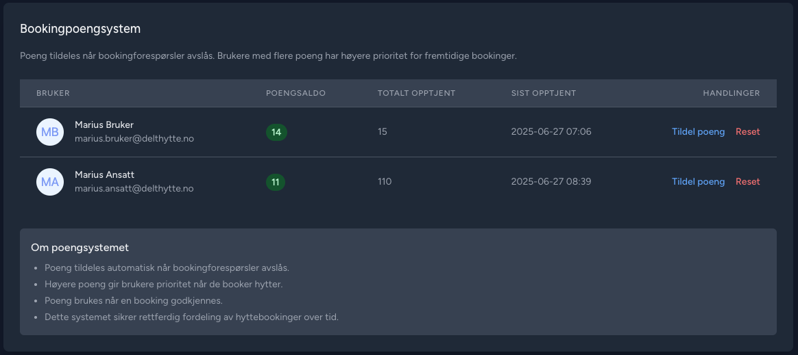 Poeng System